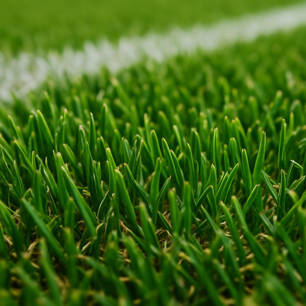 Close-up of football field turf, acting as an index to design work by Renee Cagnina Haynes for clients like the NFLPA and Players Trust.